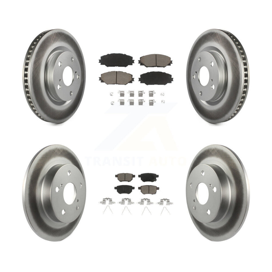 Front Rear Coated Disc Brake Rotors And Ceramic Pads Kit For 2011-2016 Scion tC KGC-101141