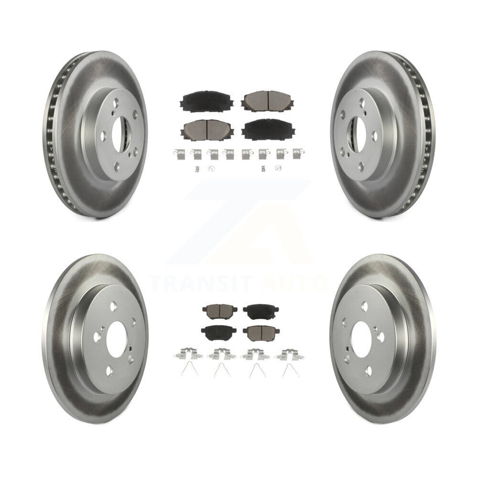 Front Rear Coated Disc Brake Rotors And Ceramic Pads Kit For Toyota Prius Lexus CT200h Plug-In KGC-101143