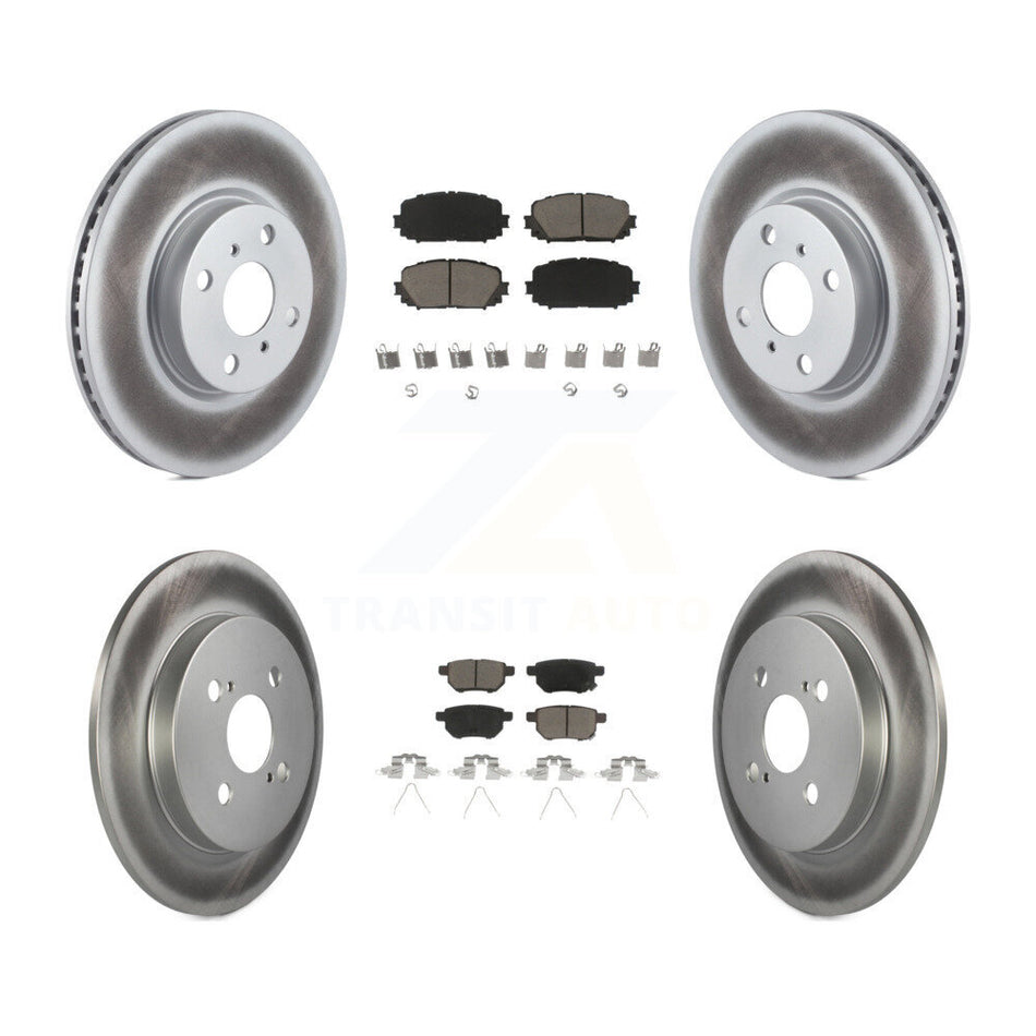 Front Rear Coated Disc Brake Rotors And Ceramic Pads Kit For Toyota Yaris KGC-101146