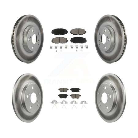 Front Rear Coated Disc Brake Rotors And Ceramic Pads Kit For Toyota Matrix KGC-101148