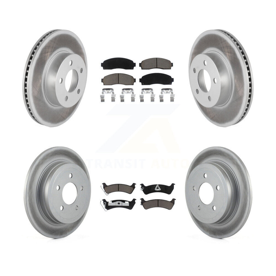 Front Rear Coated Disc Brake Rotors And Ceramic Pads Kit For Ford Explorer Sport Trac 4WD KGC-101149