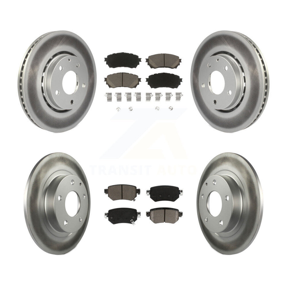 Front Rear Coated Disc Brake Rotors And Ceramic Pads Kit For 2019-2021 Mazda 6 Naturally Aspirated KGC-101153