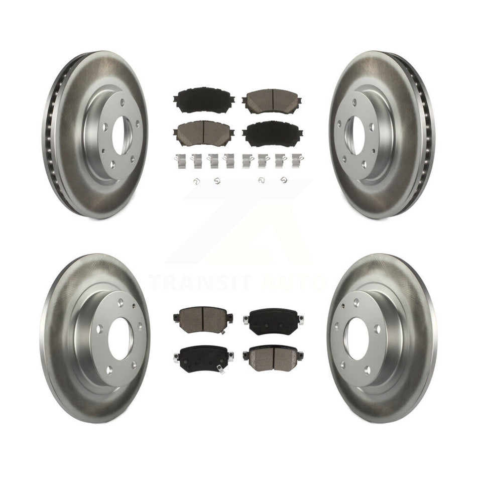 Front Rear Coated Disc Brake Rotors And Ceramic Pads Kit For 2016-2018 Mazda 6 KGC-101154