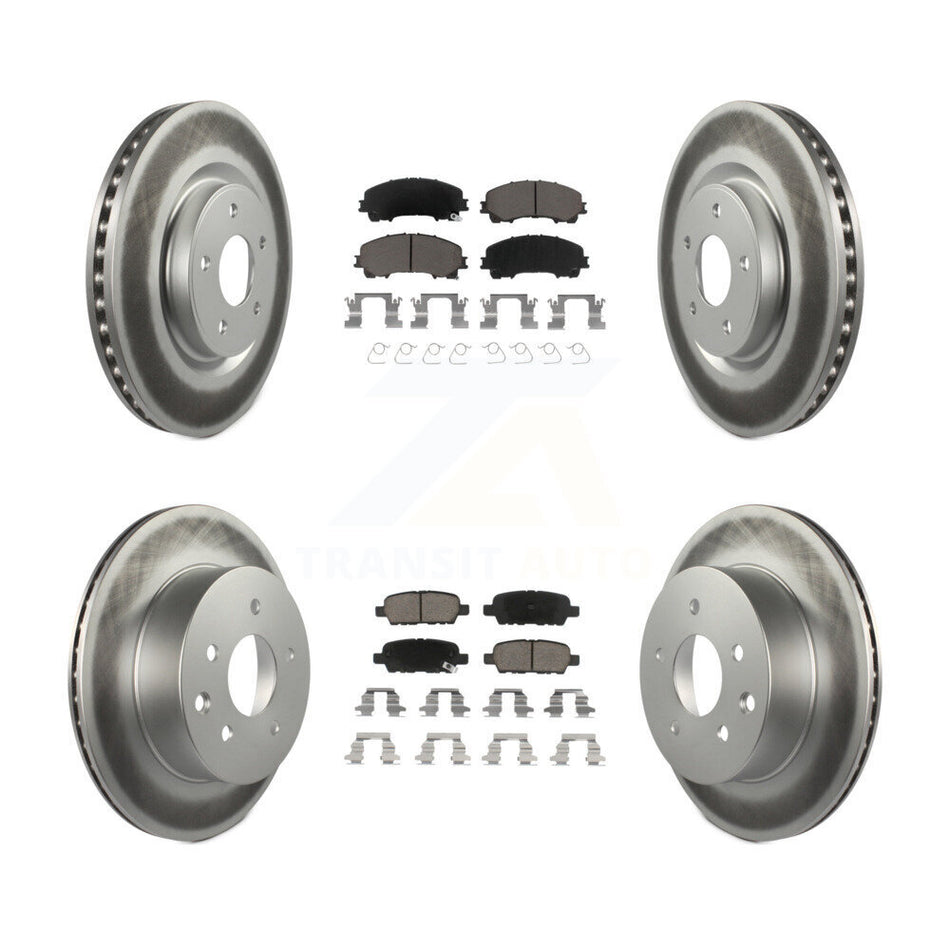 Front Rear Coated Disc Brake Rotors And Ceramic Pads Kit For Nissan Rogue KGC-101157