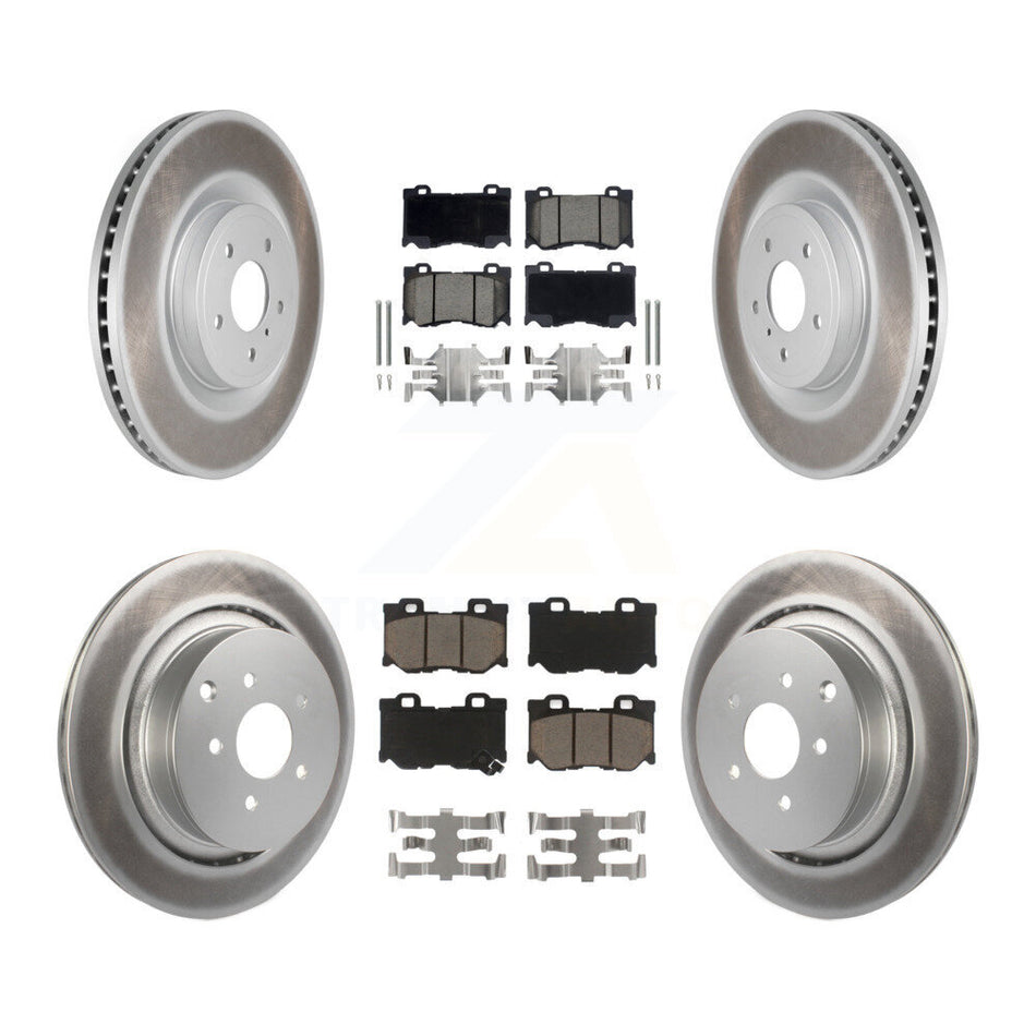 Front Rear Coated Disc Brake Rotors And Ceramic Pads Kit For INFINITI Q50 M37 Q60 Q70 Q70L QX70 M56 FX50 KGC-101159