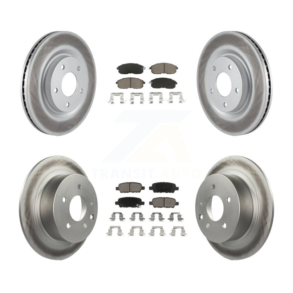 Front Rear Coated Disc Brake Rotors And Ceramic Pads Kit For Nissan Sentra Juke KGC-101161