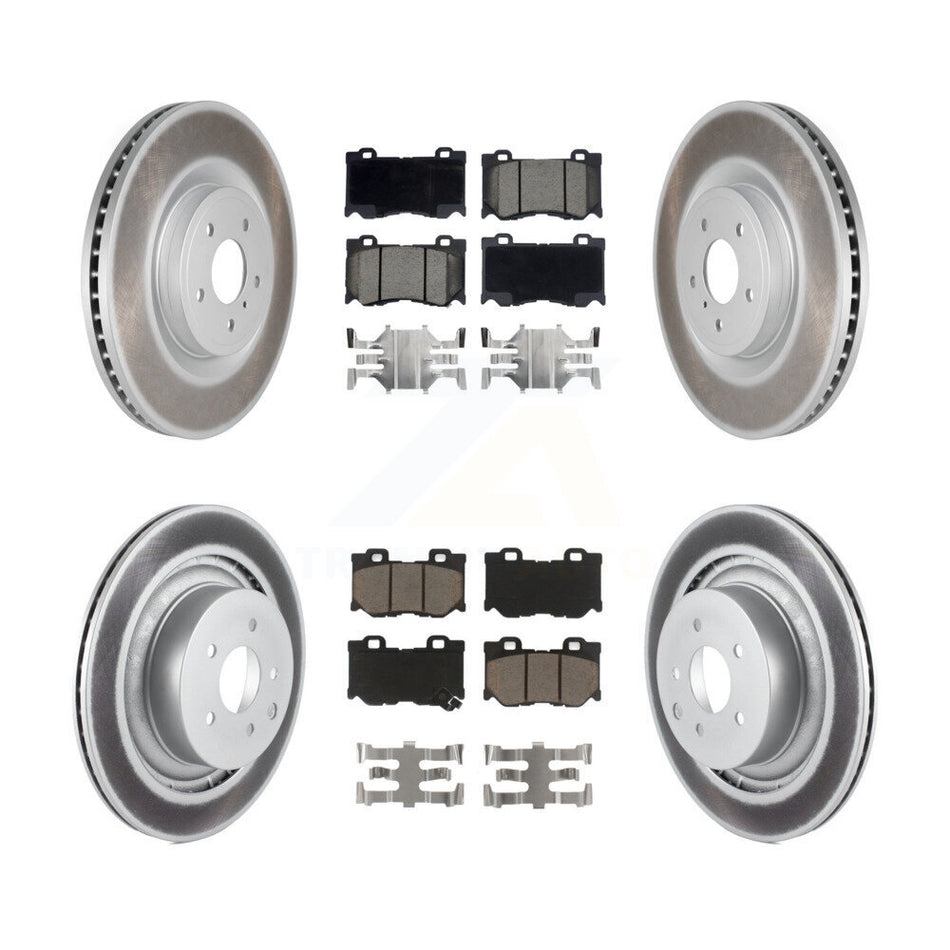 Front Rear Coated Disc Brake Rotors And Ceramic Pads Kit For INFINITI G37 Nissan 370Z Q60 Z KGC-101163