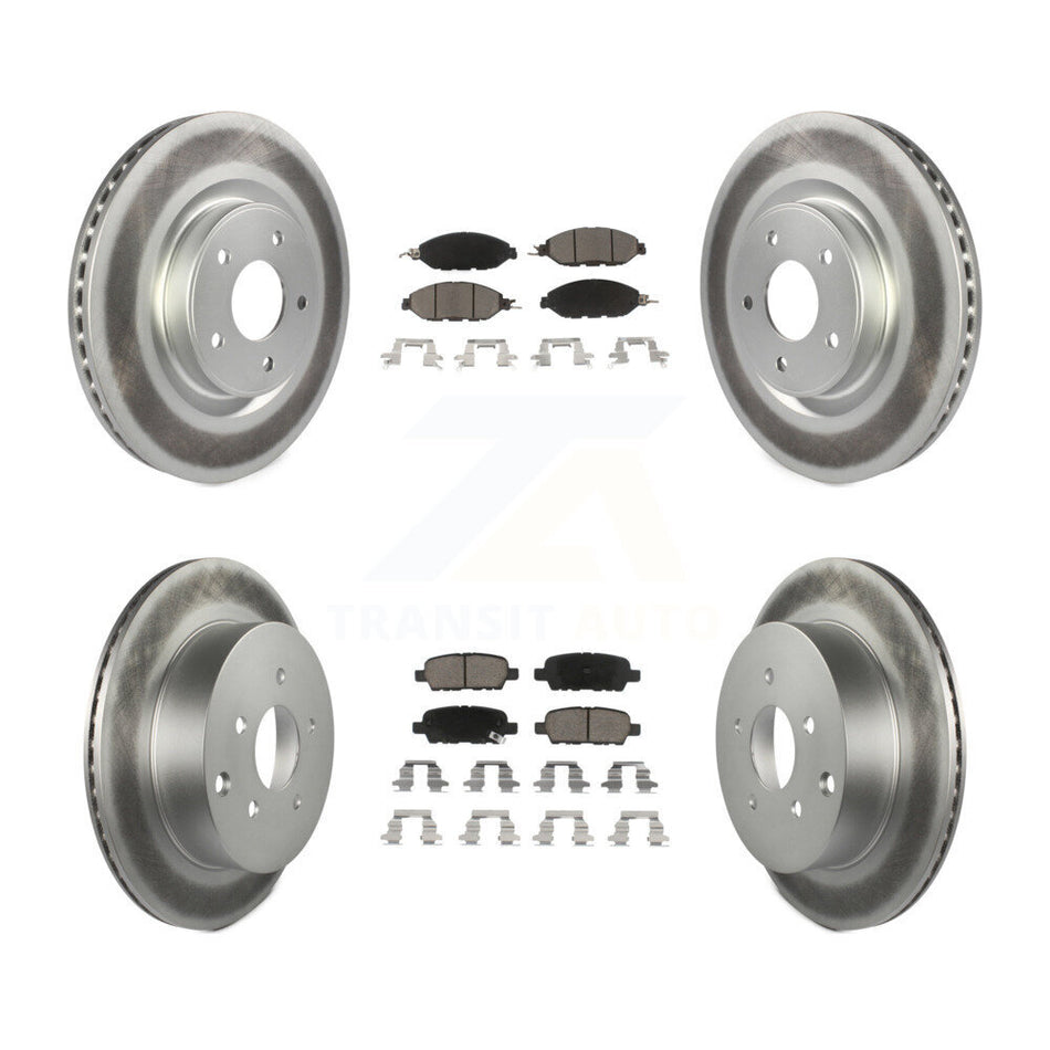 Front Rear Coated Disc Brake Rotors And Ceramic Pads Kit For Nissan Pathfinder Murano INFINITI QX60 JX35 KGC-101165