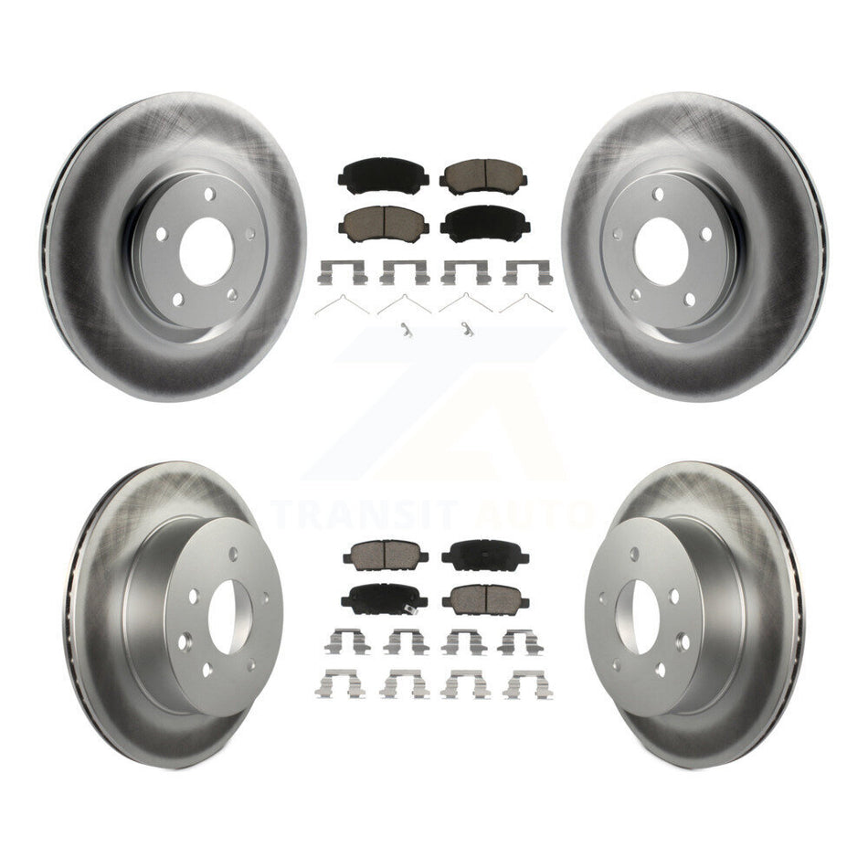 Front Rear Coated Disc Brake Rotors And Ceramic Pads Kit For 2014-2017 Nissan Juke Nismo RS KGC-101176