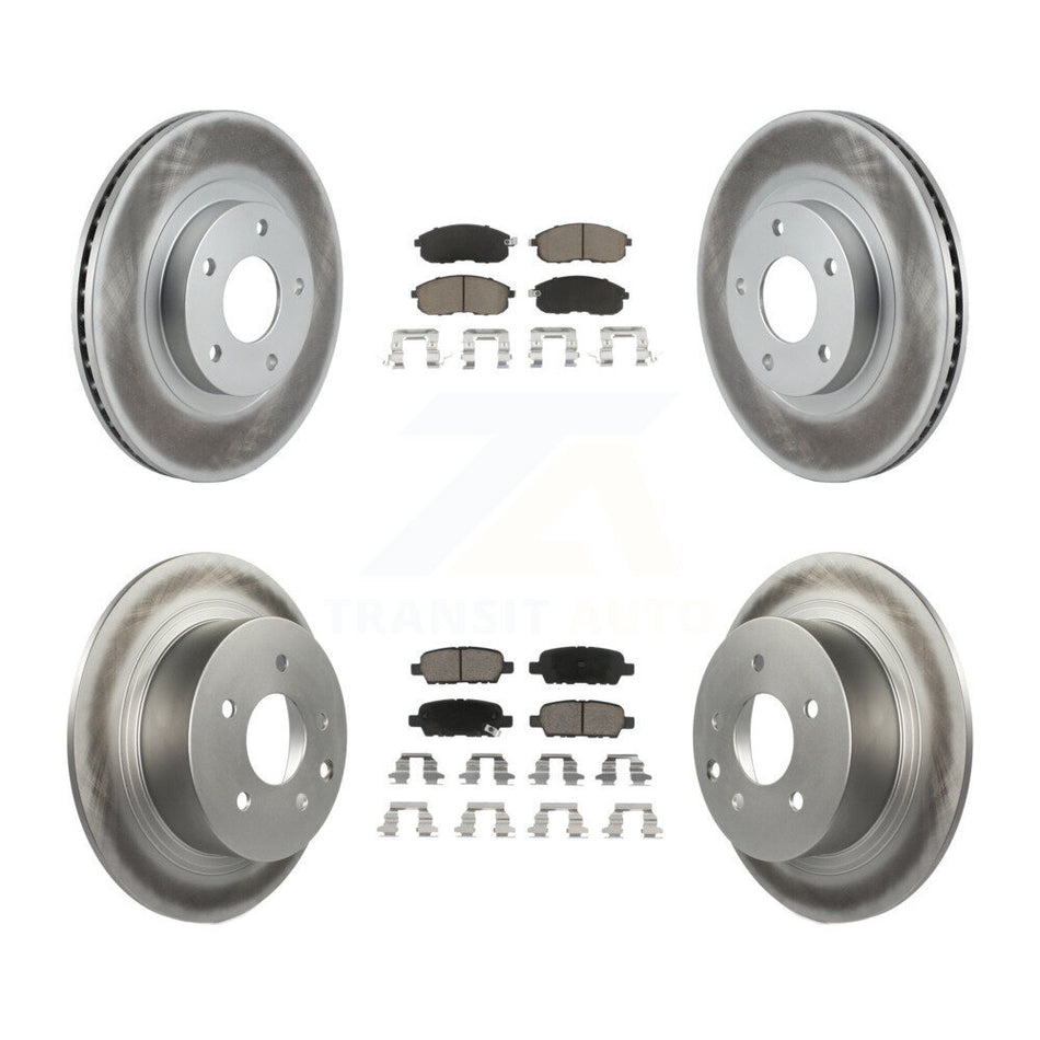 Front Rear Coated Disc Brake Rotors And Ceramic Pads Kit For Nissan Altima KGC-101186