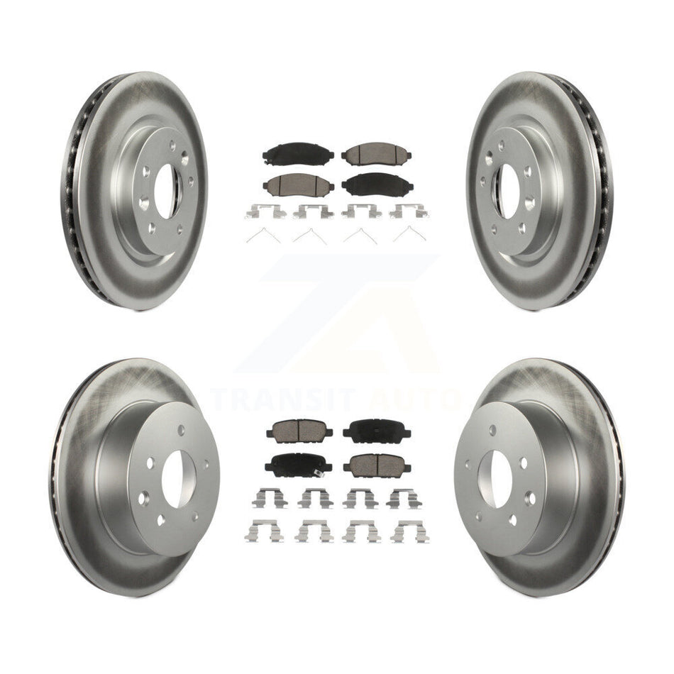 Front Rear Coated Disc Brake Rotors And Ceramic Pads Kit For 2015 Nissan LEAF Vehicles Manufactured In Japan KGC-101188