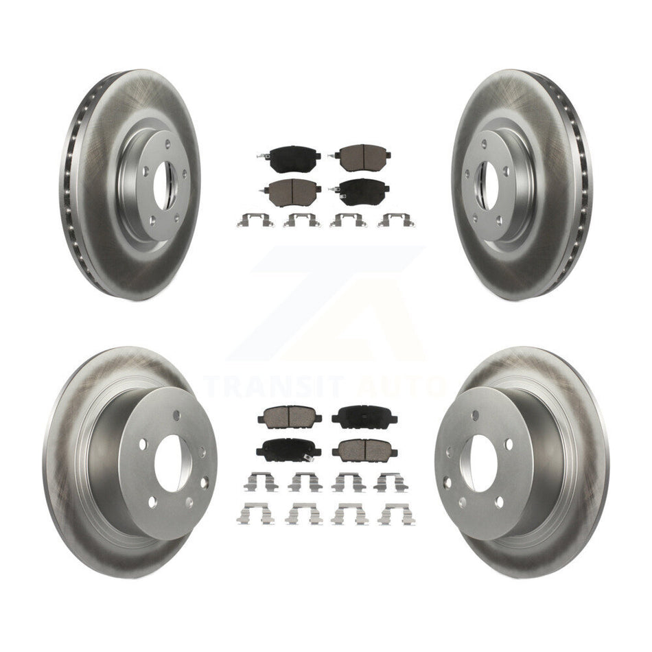 Front Rear Coated Disc Brake Rotors And Ceramic Pads Kit For Nissan Altima Maxima KGC-101190