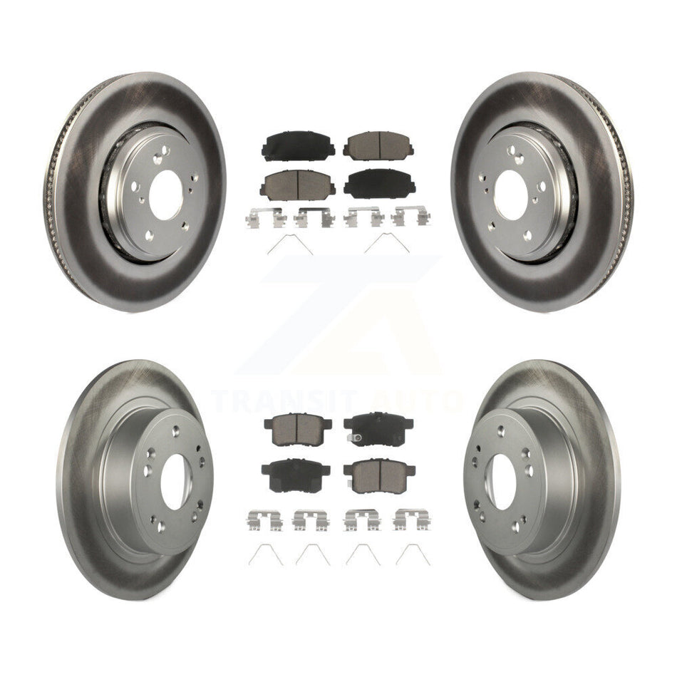 Front Rear Coated Disc Brake Rotors And Ceramic Pads Kit For Honda Accord KGC-101192