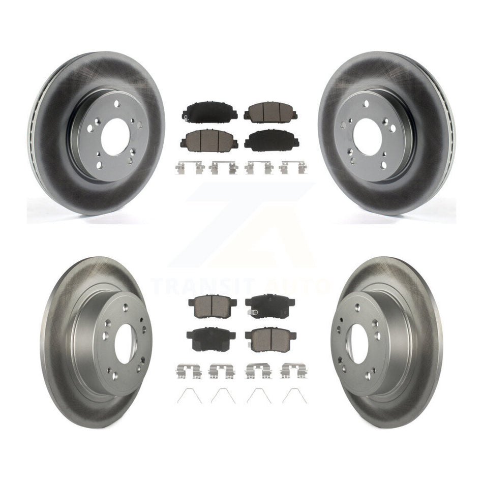 Front Rear Coated Disc Brake Rotors And Ceramic Pads Kit For Honda Accord KGC-101193