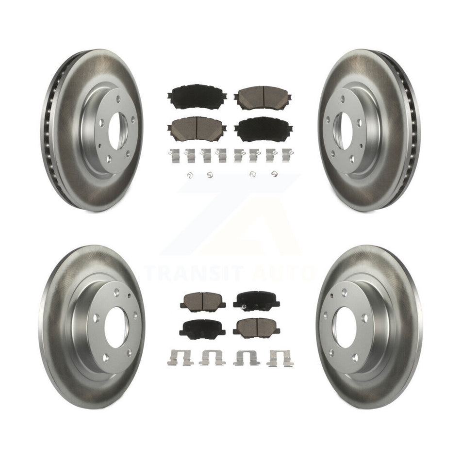 Front Rear Coated Disc Brake Rotors And Ceramic Pads Kit For Mazda 6 KGC-101198
