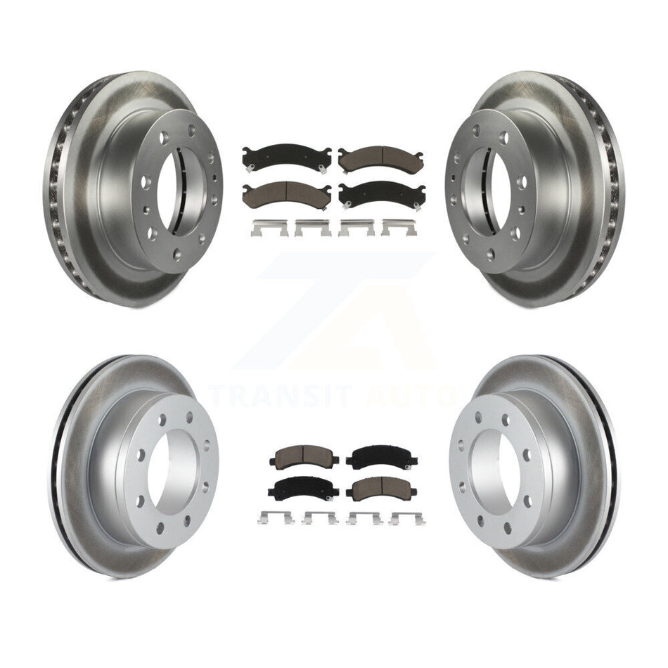 Front Rear Coated Disc Brake Rotors And Ceramic Pads Kit For Chevrolet Express 2500 GMC Savana KGC-101199