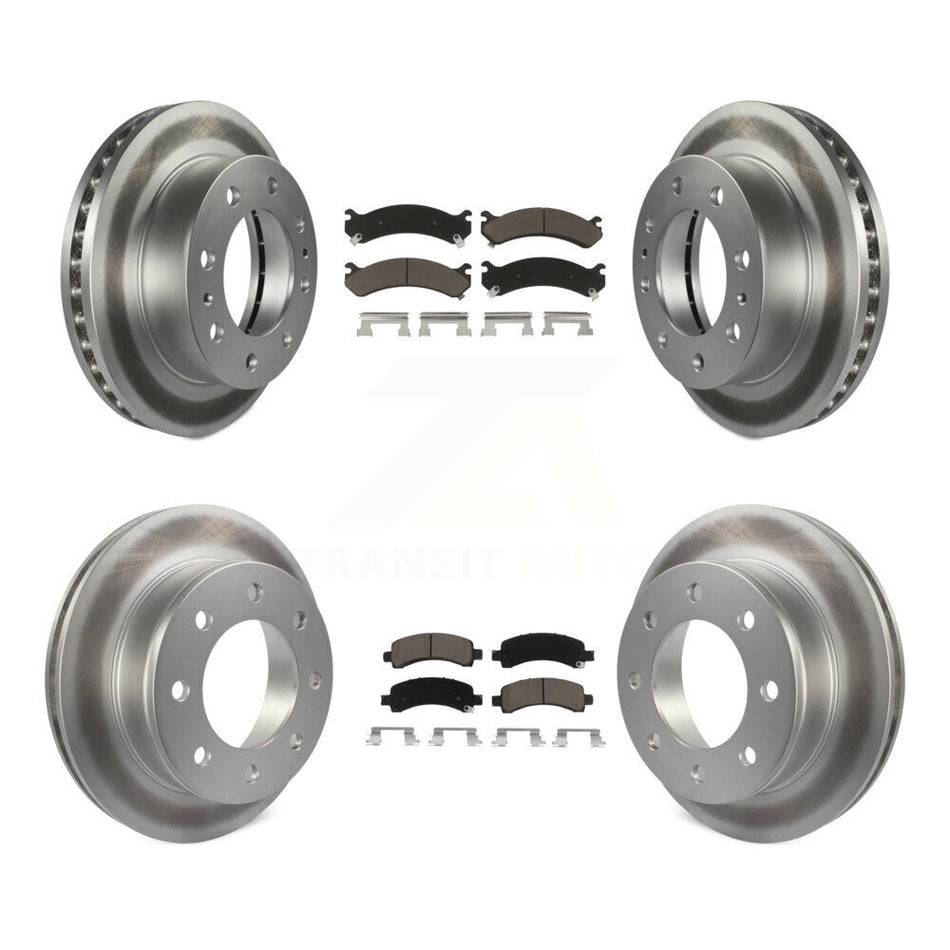 Front Rear Coated Disc Brake Rotors And Ceramic Pads Kit For Chevrolet Express 2500 GMC Savana KGC-101201