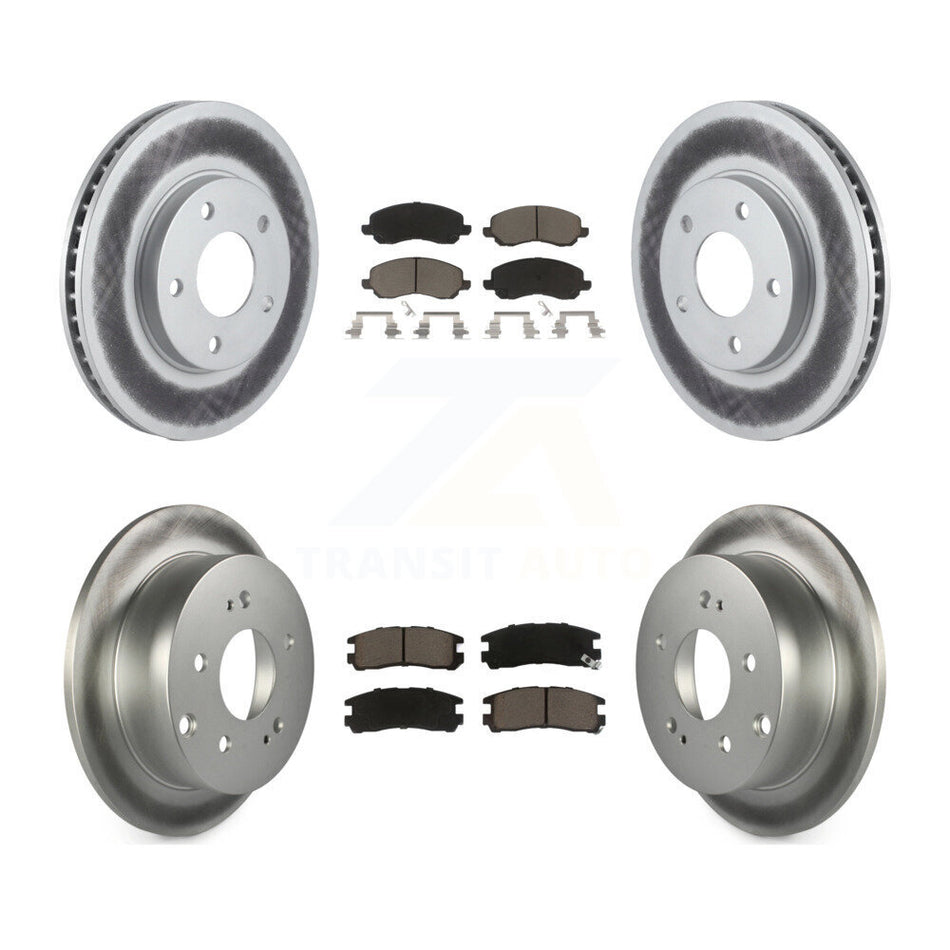 Front Rear Coated Disc Brake Rotors And Ceramic Pads Kit For Mitsubishi Galant KGC-101208