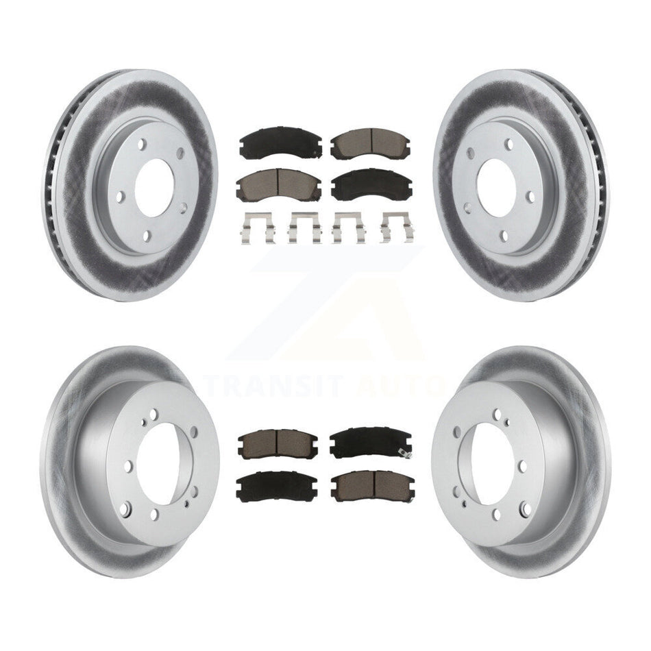 Front Rear Coated Disc Brake Rotors And Ceramic Pads Kit For 2000 Mitsubishi Eclipse 3.0L KGC-101210