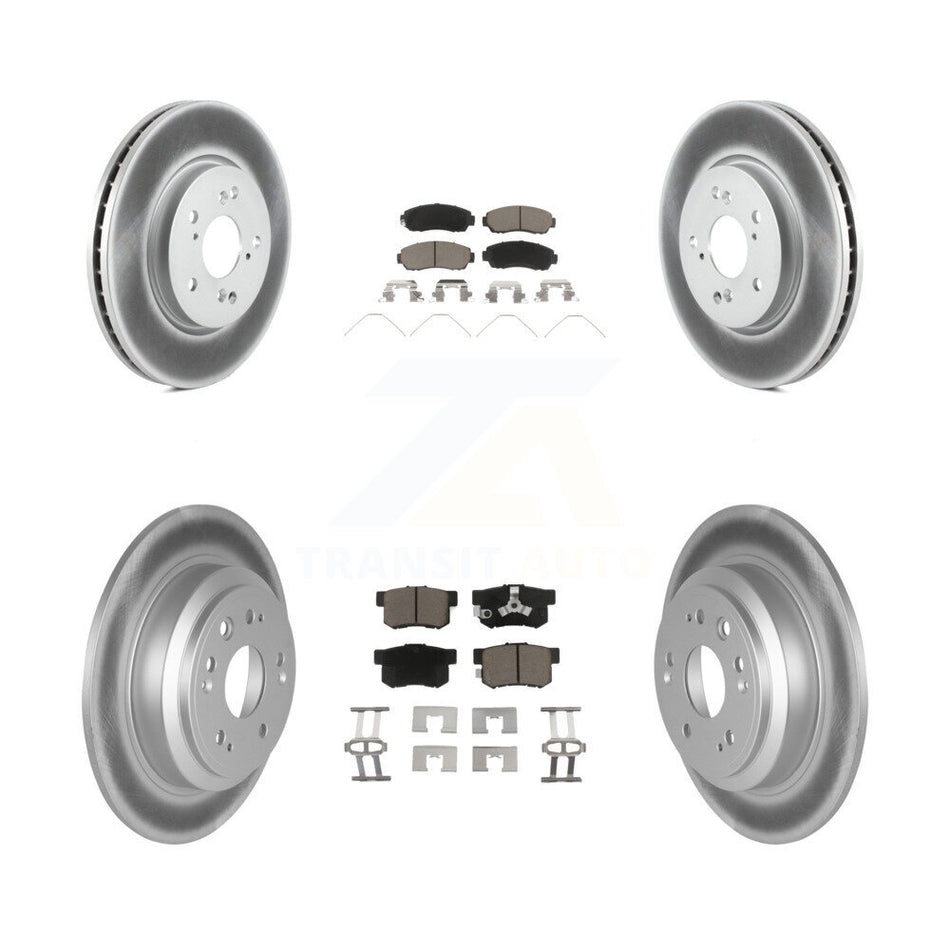 Front Rear Coated Disc Brake Rotors And Ceramic Pads Kit For Honda Crosstour Accord KGC-101216
