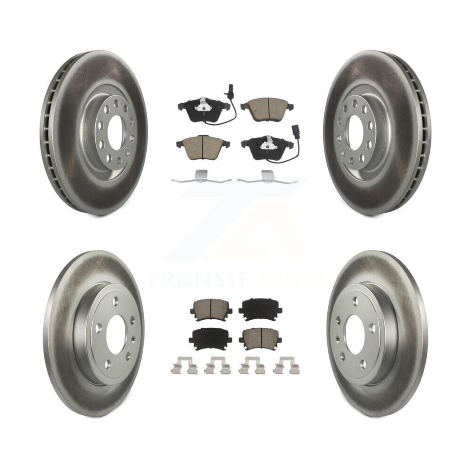 Front Rear Coated Disc Brake Rotors And Ceramic Pads Kit For Audi A4 Quattro KGC-101222