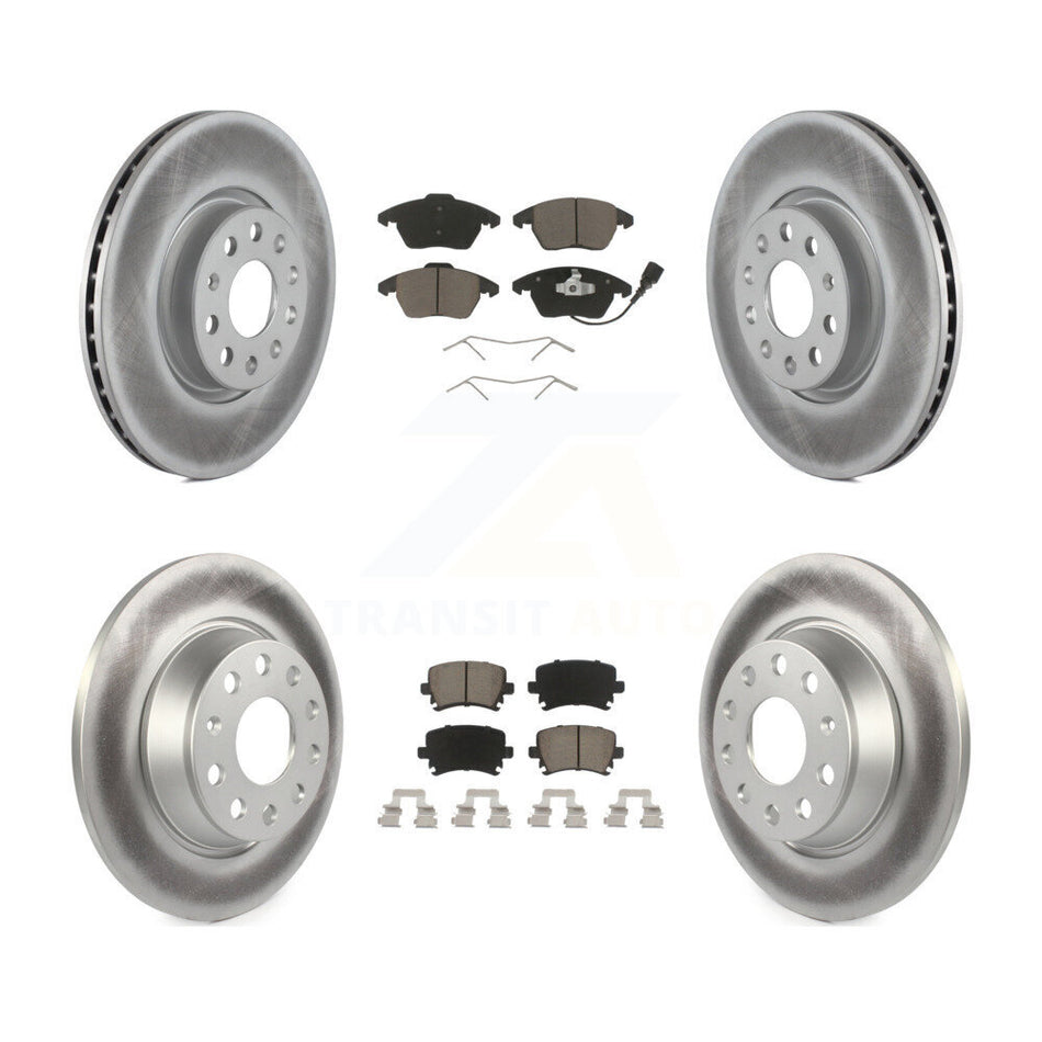 Front Rear Coated Disc Brake Rotors And Ceramic Pads Kit For Volkswagen CC GTI Passat Audi A3 Quattro KGC-101226