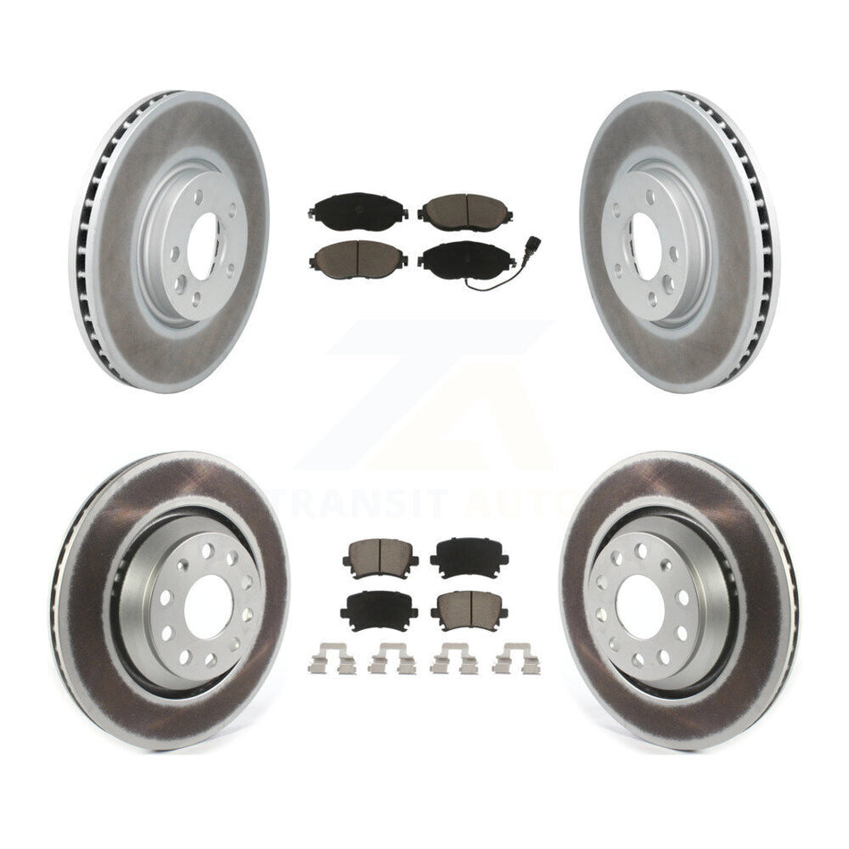 Front Rear Coated Disc Brake Rotors And Ceramic Pads Kit For Volkswagen CC AWD KGC-101229