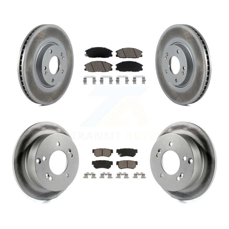 Front Rear Coated Disc Brake Rotors And Ceramic Pads Kit For Hyundai XG350 KGC-101245