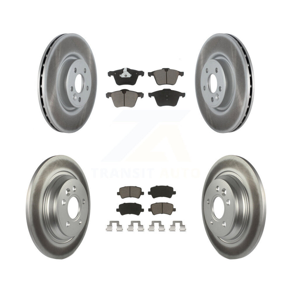Front Rear Coated Disc Brake Rotors And Ceramic Pads Kit For Volvo S60 V70 With 336mm Diameter Rotor KGC-101248