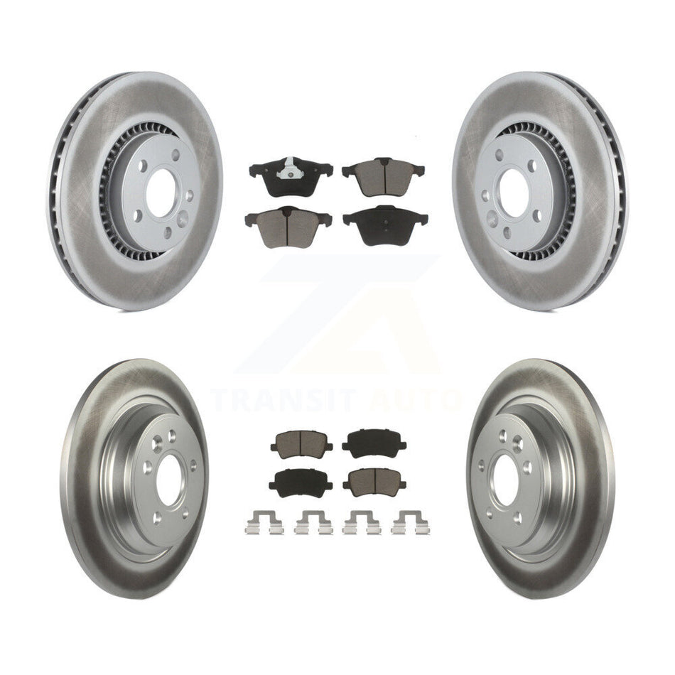 Front Rear Coated Disc Brake Rotors And Ceramic Pads Kit For Volvo S60 V60 Cross Country V70 KGC-101249