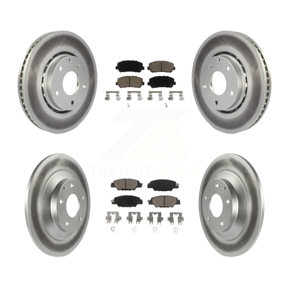 Front Rear Coated Disc Brake Rotors And Ceramic Pads Kit For Mazda CX-5 KGC-101256