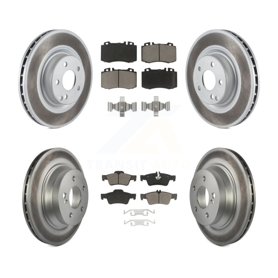 Front Rear Coated Disc Brake Rotors And Ceramic Pads Kit For Mercedes-Benz CLS550 CLS500 E550 KGC-101261