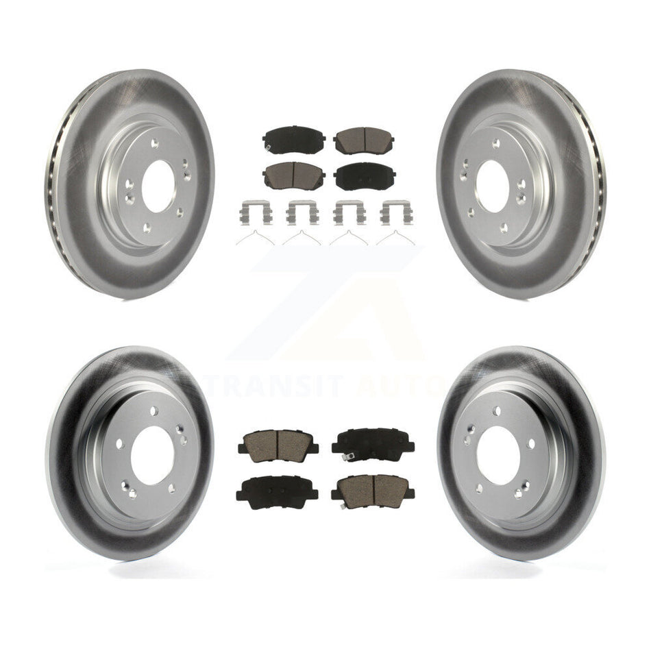 Front Rear Coated Disc Brake Rotors And Ceramic Pads Kit For Kia Optima With Electric Parking KGC-101267