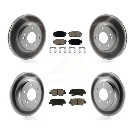 Front Rear Coated Disc Brake Rotors And Ceramic Pad Kit For Kia Forte5 Hyundai Elantra GT KGC-101271