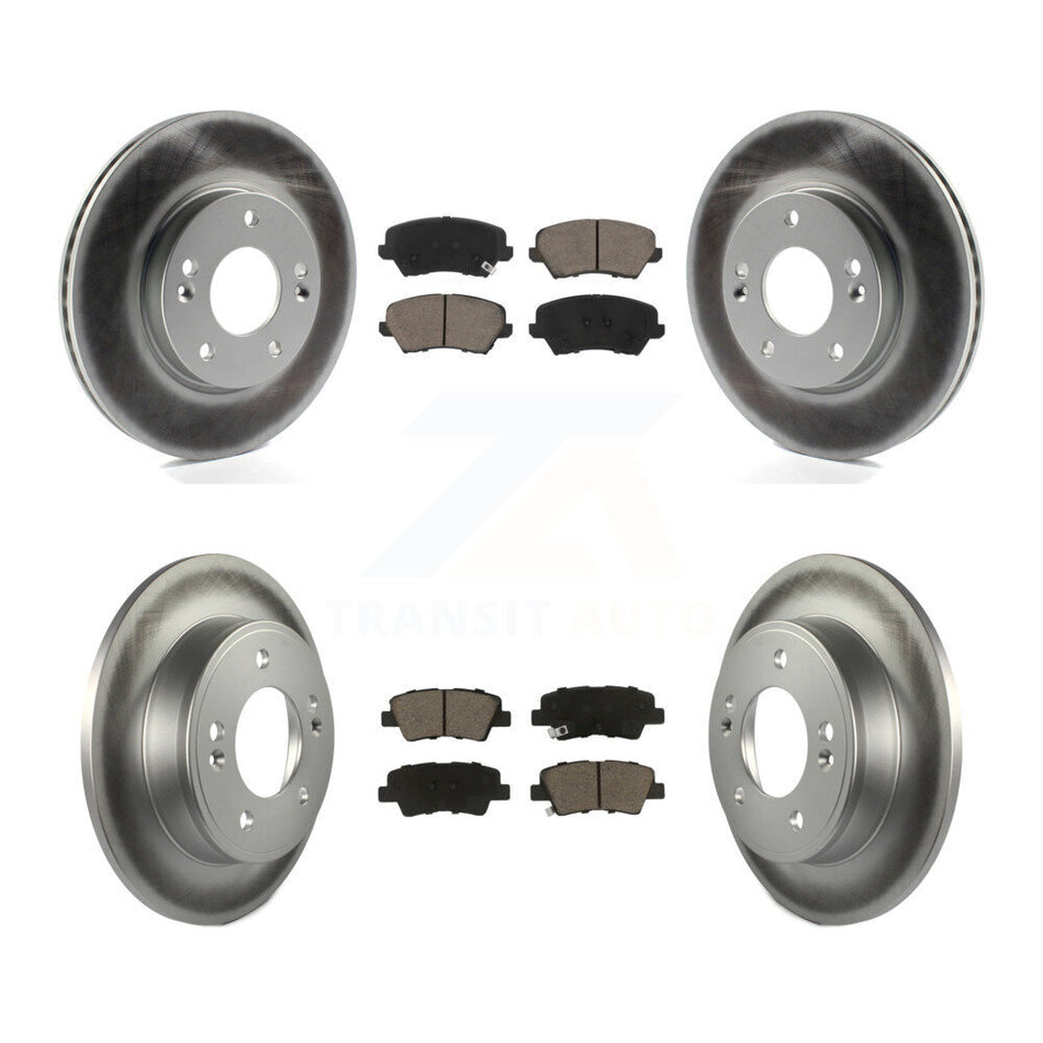 Front Rear Coat Brake Rotor Ceramic Pad Kit For Kia Forte Hyundai Forte5 Veloster Elantra KGC-101273