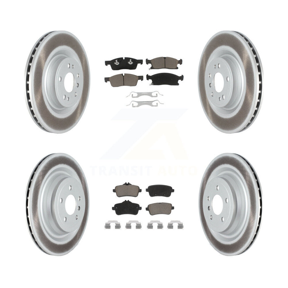 Front Rear Coated Disc Brake Rotors And Ceramic Pads Kit For Mercedes-Benz GLS450 GL450 GL350 Without Sport Package KGC-101276