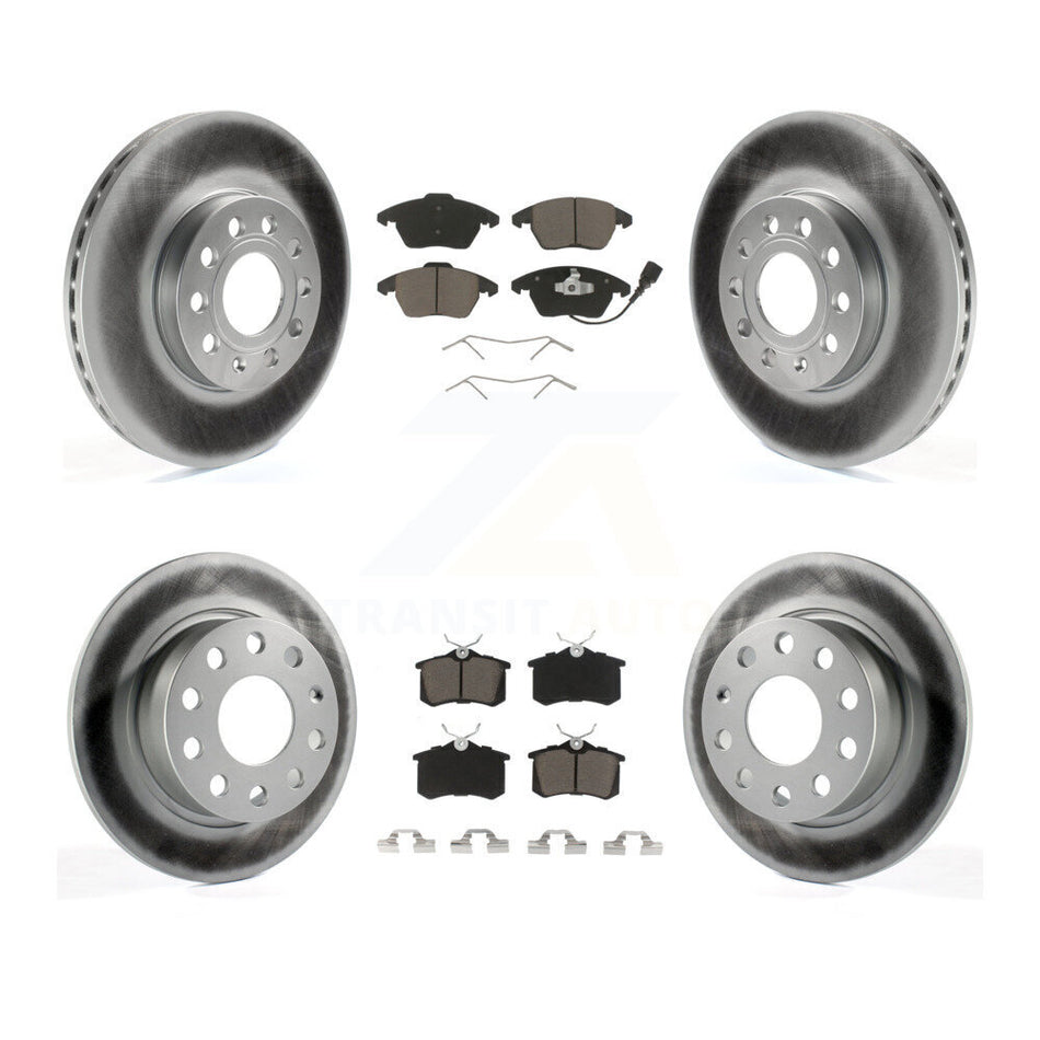 Front Rear Coated Disc Brake Rotors And Ceramic Pads Kit For Volkswagen Jetta Beetle KGC-101300