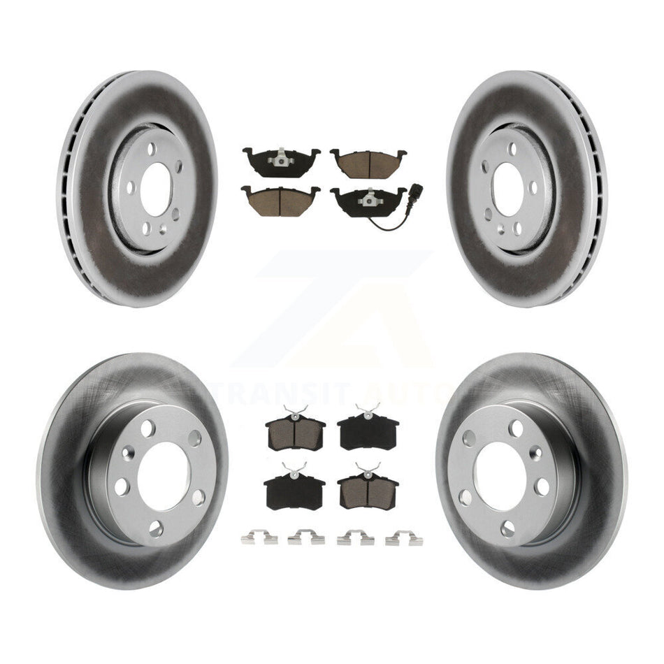 Front Rear Coated Disc Brake Rotors And Ceramic Pads Kit For 2000-2001 Volkswagen Golf 2.0L With 288mm Diameter Rotor KGC-101304