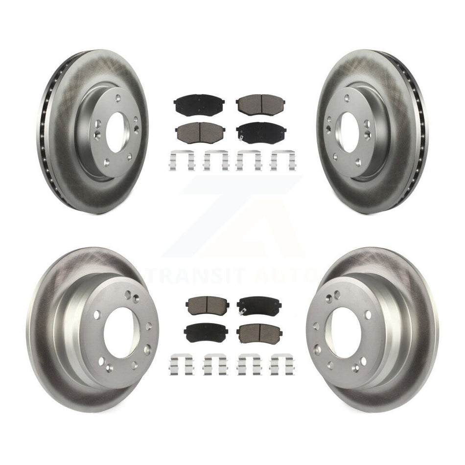 Front Rear Coated Disc Brake Rotors And Ceramic Pads Kit For Hyundai Tucson Kia Sportage FWD KGC-101315