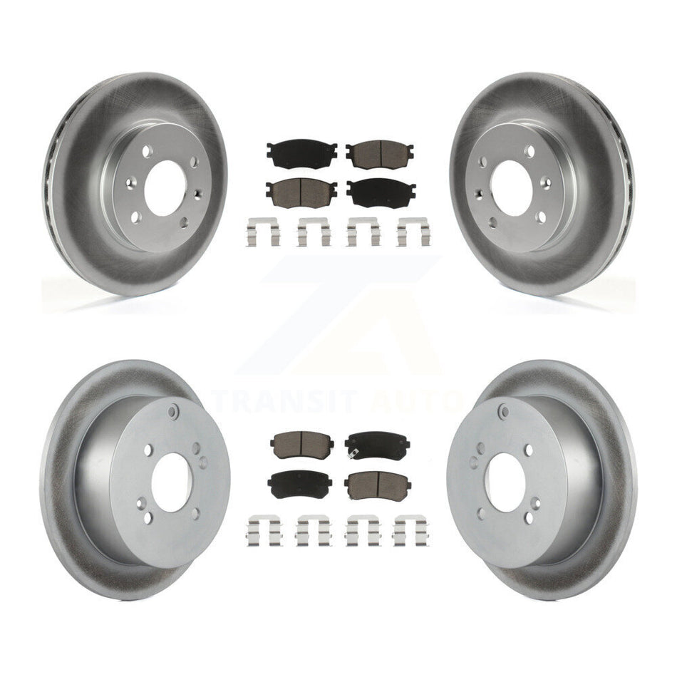 Front Rear Coated Disc Brake Rotors And Ceramic Pads Kit For Hyundai Accent Kia Rio Rio5 KGC-101316