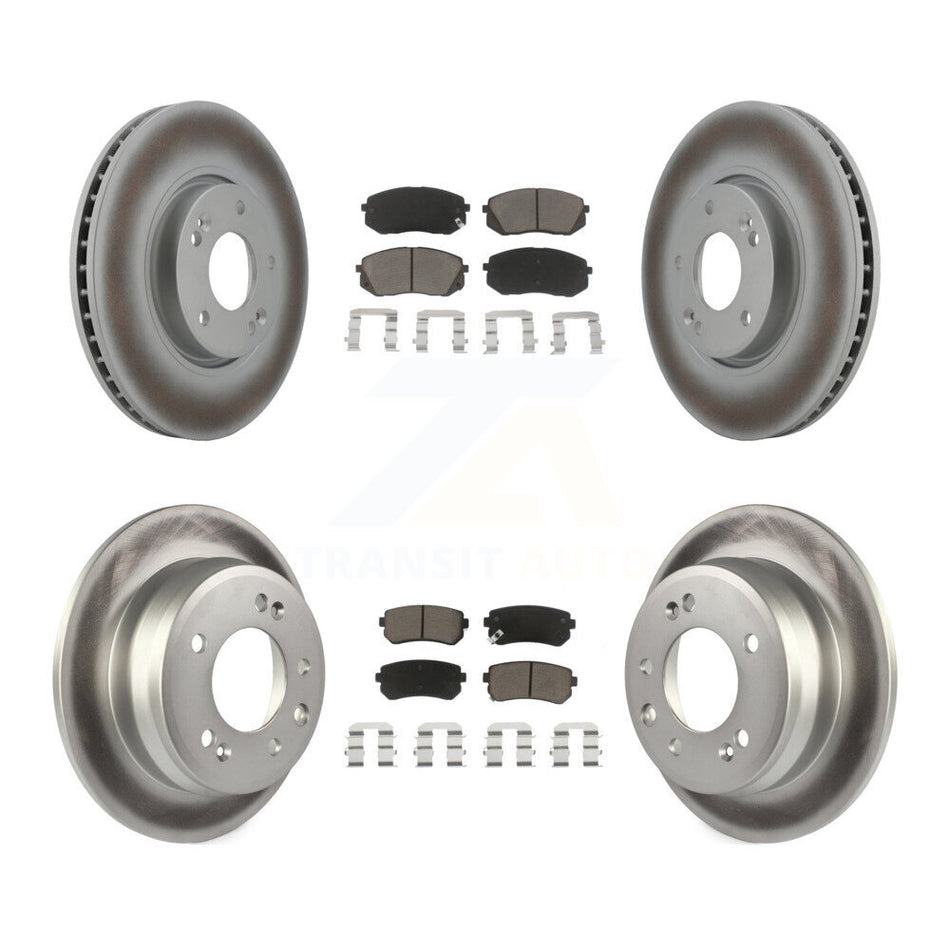 Front Rear Coated Disc Brake Rotors And Ceramic Pads Kit For Kia Sportage Hyundai Tucson KGC-101317