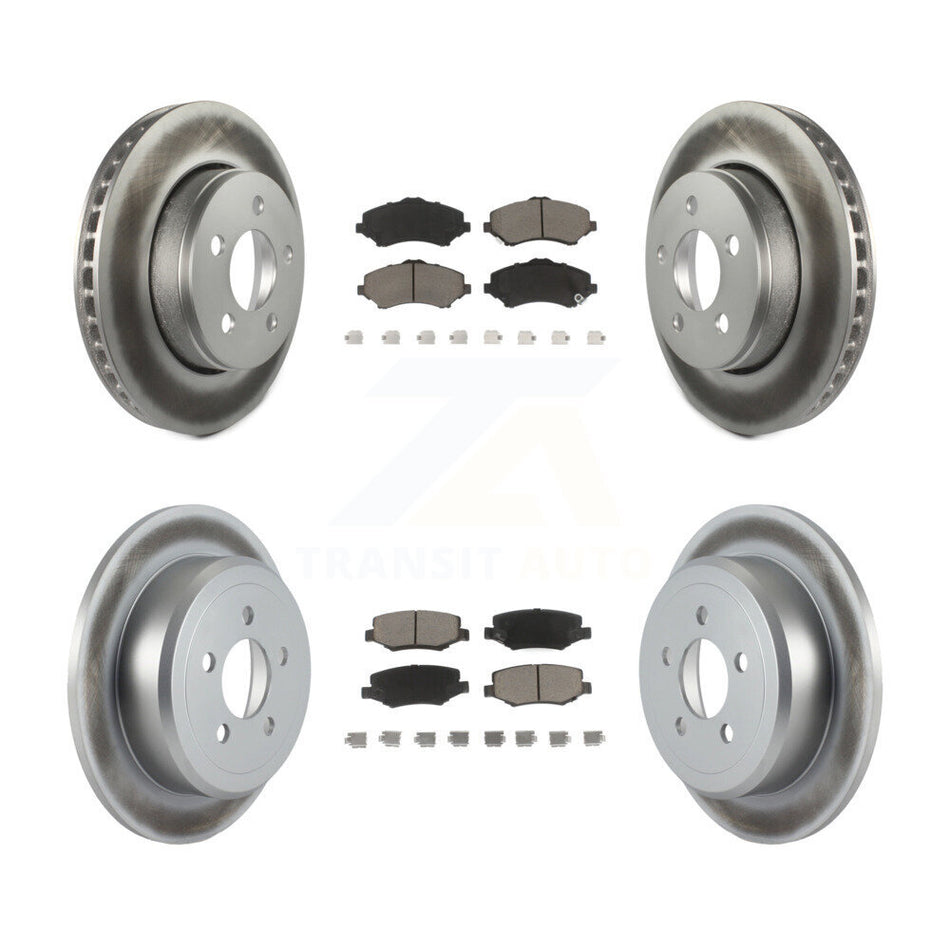 Front Rear Coated Disc Brake Rotors And Ceramic Pads Kit For Jeep Liberty Dodge Nitro KGC-101336