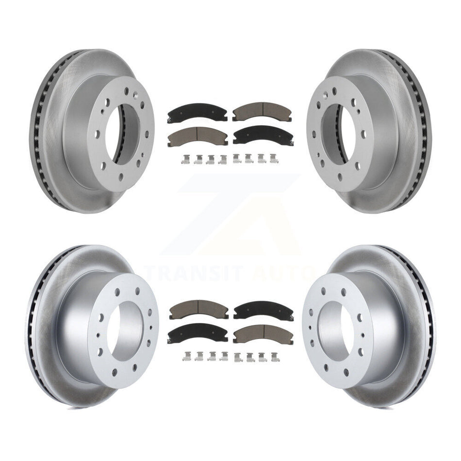 Front Rear Coated Disc Brake Rotors And Ceramic Pads Kit For Chevrolet Silverado 2500 HD GMC Sierra 3500 Suburban KGC-101352
