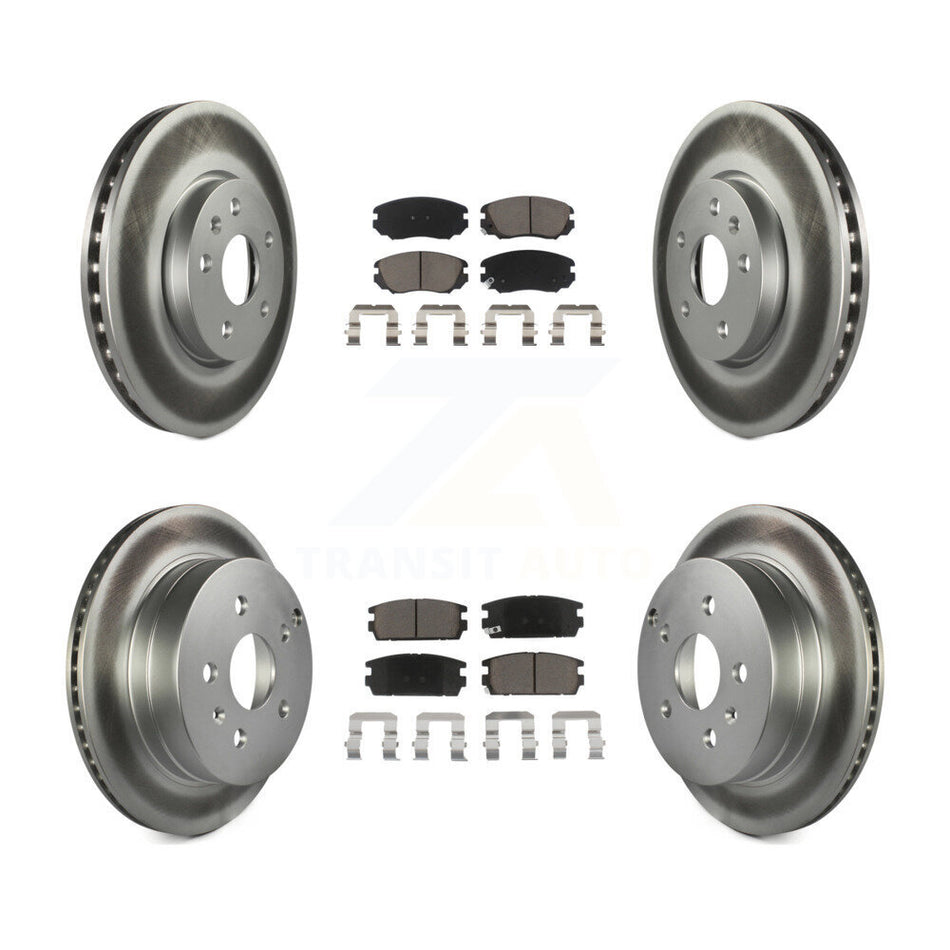Front Rear Coated Disc Brake Rotors And Ceramic Pads Kit For 2010-2017 Chevrolet Equinox GMC Terrain KGC-101353