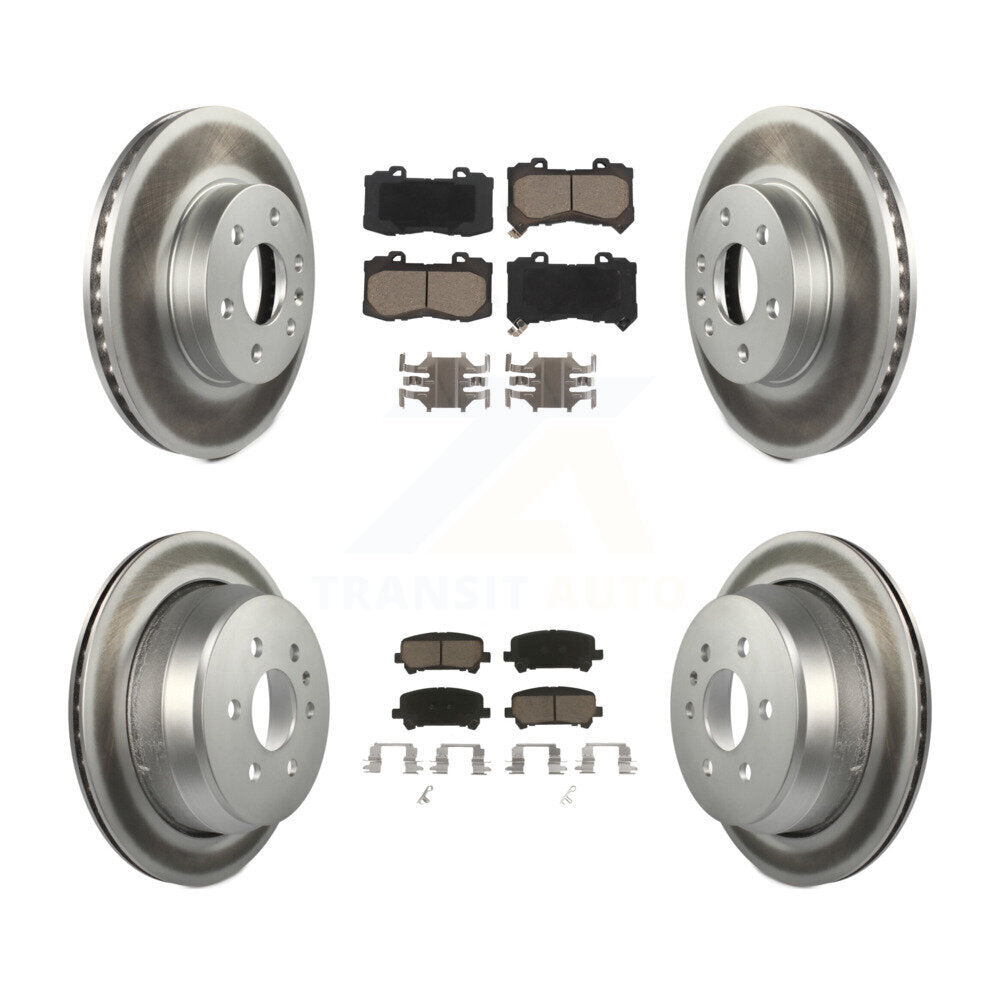 Front Rear Coated Brake Rotor Ceramic Pad Kit For 2015-2020 Chevrolet Colorado GMC Canyon KGC-101359