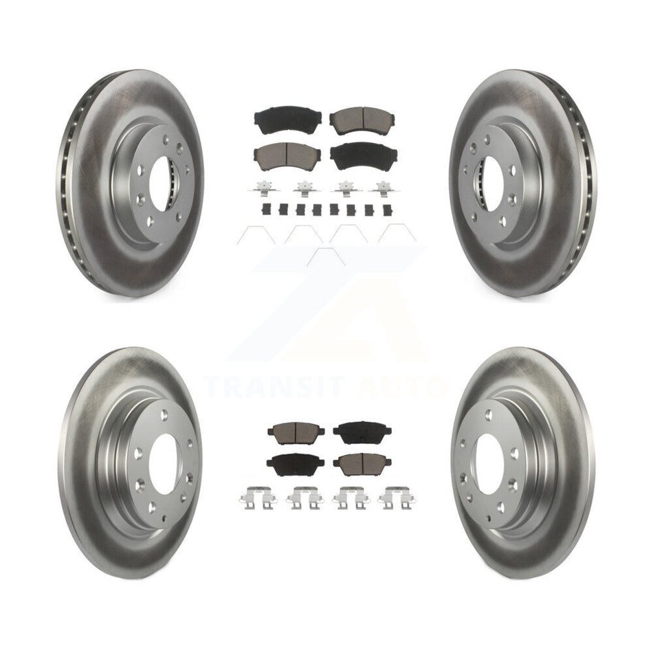 Front Rear Coated Disc Brake Rotors And Ceramic Pads Kit For Ford Fusion Mazda 6 Lincoln MKZ Mercury Milan Zephyr KGC-101361