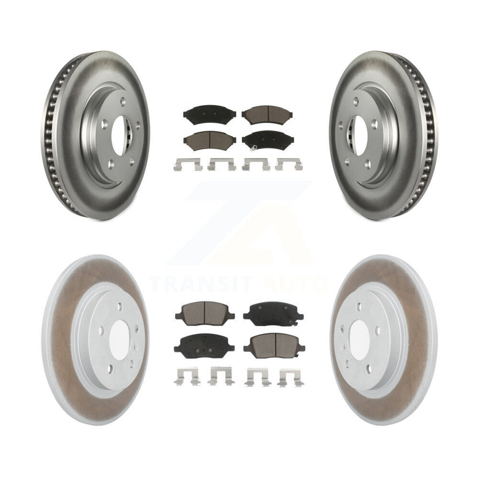 Front Rear Coated Disc Brake Rotors And Ceramic Pads Kit For 2005-2005 Chevrolet Uplander Buick Terraza Saturn Relay FWD KGC-101379