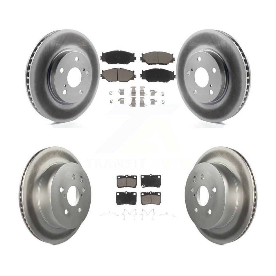 Front Rear Coated Disc Brake Rotors And Ceramic Pads Kit For 2010-2013 Lexus IS250 C Vehicles Built Canadian Market KGC-101387
