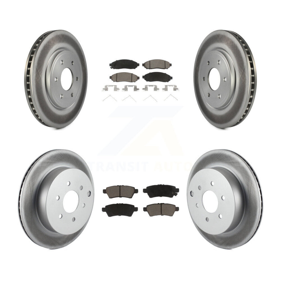 Front Rear Coated Disc Brake Rotors And Ceramic Pads Kit For Nissan Pathfinder KGC-101391