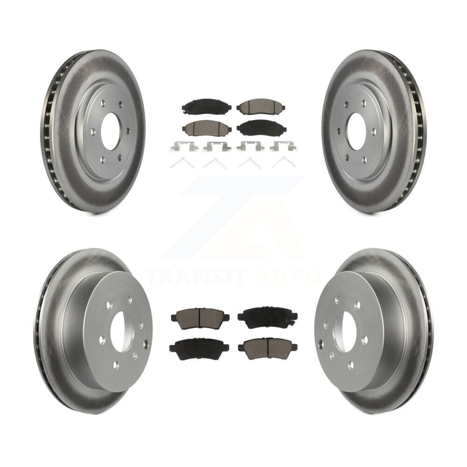 Front Rear Coated Disc Brake Rotors And Ceramic Pads Kit For 2006-2007 Nissan Xterra KGC-101392